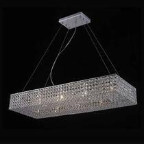 Lustre Pendente Retangular Cristais Cromado 80cm 10G9 PE-022/10.81 Mais Luz