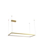 Lustre Pendente Retângular Fit Dourado Led 40W 3000K 487