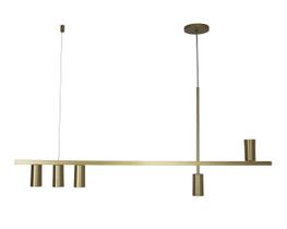 Lustre Pendente Retangular Industrial Honda Dourado 117