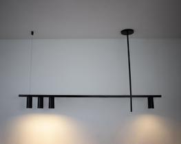 Lustre Pendente Retangular Industrial Honda Preto 107/4