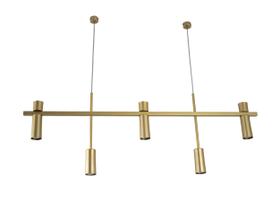 Lustre Pendente Retangular Industrial Tubo Cilindro 1,20m Dourado 179