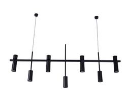 Lustre Pendente Retangular Industrial Tubo Cilindro 1,30m Preto 162