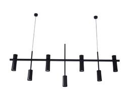 Lustre Pendente Retangular Industrial Tubo Cilindro 1,50m Preto 183