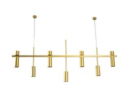 Lustre Pendente Retangular Industrial Tubo Cilindro 1,70m Dourado Fosco 626