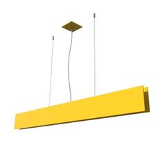 Lustre Pendente Retangular LED 24w 2700k 135cm Madeira