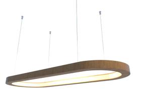 Lustre Pendente Retangular LED 35w 2700k 80cm em Madeira