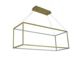 Lustre Pendente Retangular Lucca Dourado Led 108W 2700k ZR100WGD Starlux Lustre Pendente Retangular Lucca Dourado Led 108W 2700k ZR100WGD Starlux