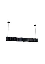 Lustre Pendente Retângular Ondas 1,30m Preto 771