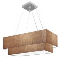 Lustre Pendente Retangular Palha MJ-4138 Para Mesa de Jantar e Estar