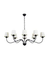 Lustre Pendente Retangular Tocheiro Clássico Cúpula 8 Braços Preto 721 Lustre Pendente Retangular Tocheiro Clássico Cúpula 8 Braços Preto 721