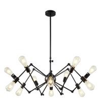 Lustre Pendente Retrô Aranha Moderno Preto Loft INL84