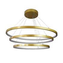 Lustre Pendente Ring 3 Aros 105w 3000k- Ouro