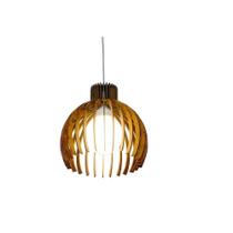 Lustre Pendente Ripado 26cm 1xE27 Madeira Imbuia