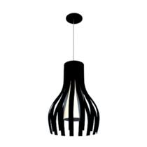 Lustre Pendente Ripado 34cm 1xE27 Em Madeira Lustre Pendente Ripado 34cm 1xE27 Em Madeira