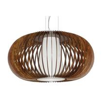 Lustre Pendente Ripado 75cm 1xE27 em Madeira Imbuia Lustre Pendente Ripado 75cm 1xE27 em Madeira Imbuia