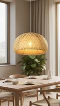 Lustre Pendente Rústico de Bambu 35cm com LED Lustre Pendente Rústico de Bambu 35cm com LED