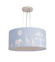 Lustre Pendente Safari Savana Cúpula Tecido 30x15cm 5834