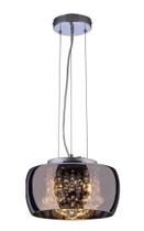 Lustre Pendente Sala Cristal K9 Attractive 28 Cm Cromado