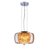 Lustre Pendente Sala de Jantar Plafon em Vidro e Cristal Attractive 28cm de diâmetro Moderno Quarto Sala Bivolt