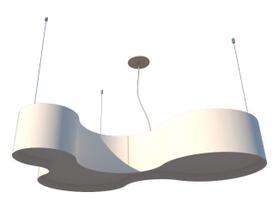 Lustre Pendente Semi Cilíndrico 80cm Madeira Laca Branco ou Preto