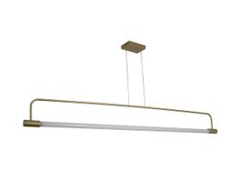 Lustre Pendente Slim Tubular T8 125cm Dourado Fosco 101