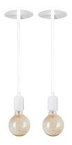 Lustre Pendente Soquete Hangar One Moderno Branco - Kit C/2