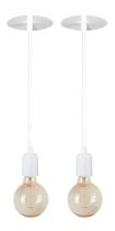 Lustre Pendente Soquete Hangar One Moderno Branco - Kit C/2