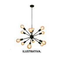 Lustre pendente sputnik 12 haste 30cm