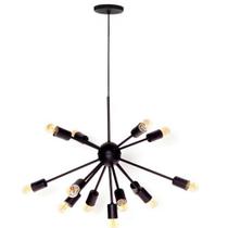 Lustre Pendente Sputnik 12 Lampadas E27 Preto Bivolt TY0712 Lustre Pendente Sputnik 12 Lampadas E27 Preto Bivolt TY0712