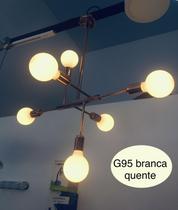 Lustre pendente sputnik gold 6 braço luminaria com lampada Lustre pendente sputnik gold 6 braço luminaria com lampada