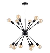 Lustre Pendente Sputnik Retrô Industrial Preto para 12 Lâmpadas Moderno Luxo Inl70 Lustre Pendente Sputnik Retrô Industrial Preto para 12 Lâmpadas Moderno Luxo Inl70