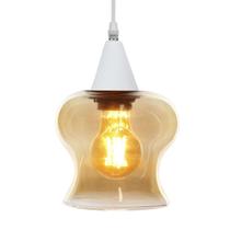 Lustre Pendente Taschibra Aisha Liso Conhaque Bivolt Branco