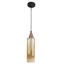 Lustre Pendente Taschibra Anne Rigato âmbar E27 Bivolt Cobre