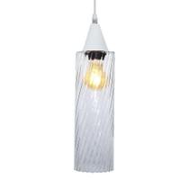 Lustre Pendente Taschibra Anne Rigato E27 Transparente Bivolt Branco Lustre Pendente Taschibra Anne Rigato E27 Transparente Bivolt Branco