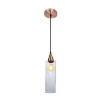 Lustre Pendente Taschibra Anne Rigato E27 Transparente Bivolt Cobre Lustre Pendente Taschibra Anne Rigato E27 Transparente Bivolt Cobre