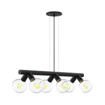 Lustre Pendente Taschibra Ficus Preto Para 6 Lâmpadas E27 Bivolt