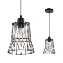 Lustre Pendente Taschibra Forms P 140 Preto E27 Bivolt