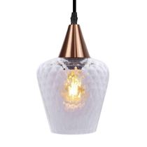 Lustre Pendente Taschibra Monalisa Boreal Transparente E27 Bivolt Cobre