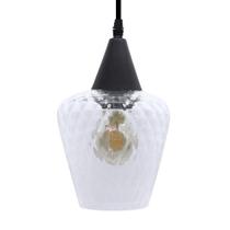 Lustre Pendente Taschibra Monalisa Boreal Transparente E27 Bivolt Preto