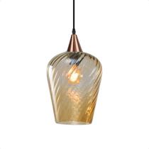 Lustre Pendente Taschibra Monalisa G Rigato âmbar E27 Bivolt Cobre