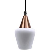 Lustre Pendente Taschibra Monalisa PP Branco Leitoso E27 Bivolt