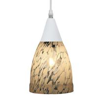 Lustre Pendente Taschibra Vicenza Transparente Leitoso Prata