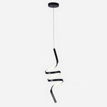 Lustre Pendente Teto Orbaly Led Espiral Preto 3000k 18W 127/220v Bivolt