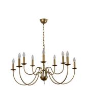 Lustre Pendente Thomas Redondo Tocheiro Clássico Sem Cúpula 10 Braços Dourado 743