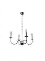 Lustre Pendente Thomas Redondo Tocheiro Clássico Sem Cúpula 4 Braços Cromado 743/4
