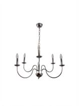 Lustre Pendente Thomas Redondo Tocheiro Clássico Sem Cúpula 6 Braços Cromado 743/6