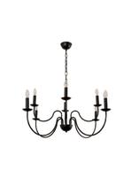 Lustre Pendente Thomas Redondo Tocheiro Clássico Sem Cúpula 8 Braços Preto 743/8