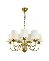 Lustre Pendente Tocheiro Clássico Cúpula 10 Braços Dourado Fosco 650/10