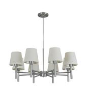 Lustre Pendente Tocheiro Redondo Cúpula 08 Braços Alumínio Escovado 75cm 658/8