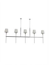 Lustre Pendente Tocheiro Retangular 5 Cúpulas Cromado 1,25m 744 Lustre Pendente Tocheiro Retangular 5 Cúpulas Cromado 1,25m 744
